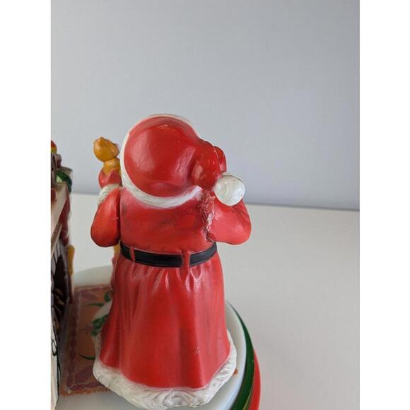 Vintage Santa Claus Musical Box Figurine Christmas Fireplace Scene Decor - Picture 6 of 9